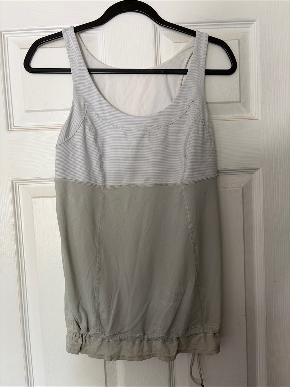 lululemon athletica Two-Tone Light Gray Scoop Tank